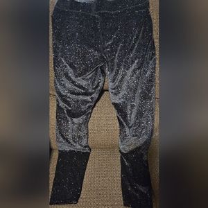 PINK Black Sparkly Leggings